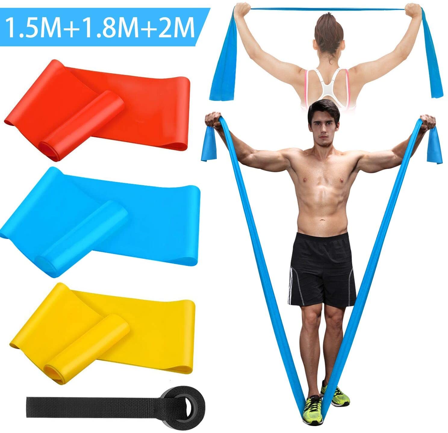 Finger Tape Athletic - Elastische fitnessbanden 3-delige weerstandsbanden Elastische fitnessbanden