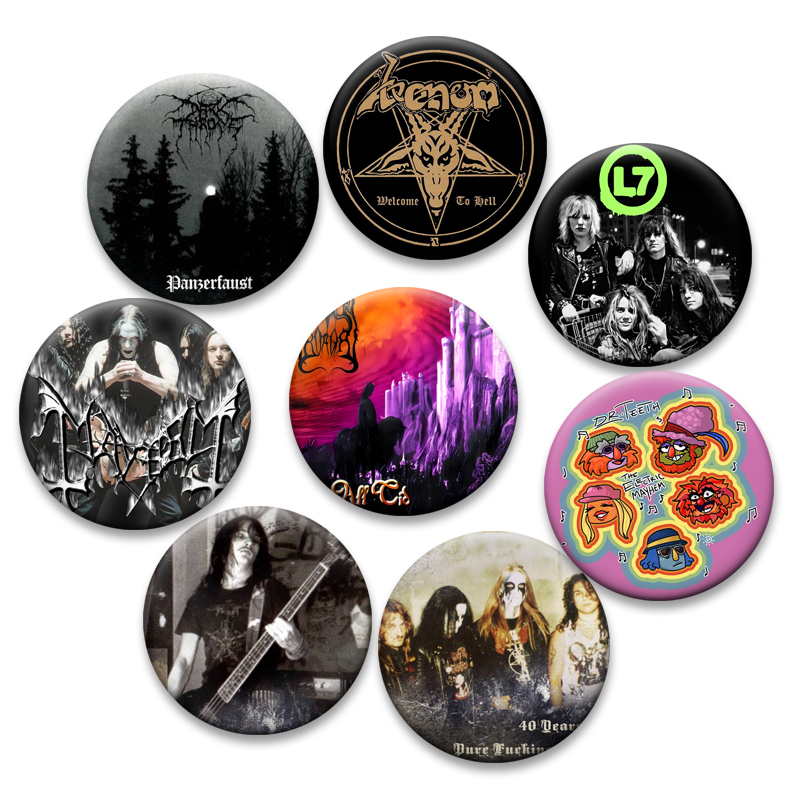 Crossfit Mayhem - Vintage Creatieve Broches Muziek Zanger Ronde