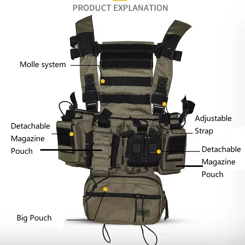 Crossfit Gear Men - D3CR Borst Rig Vest Multicam Zwart